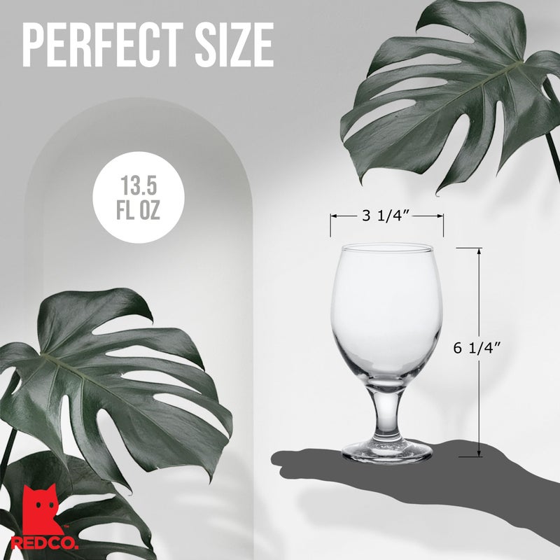 Red Co. Belluno Classic Clear Glasses for Water, Juice, Liquor - Wine Goblets - Set of 4 (13.5 Ounces) - Image 4
